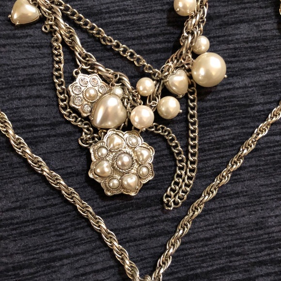 Jessica Simpson pearl necklace long short classy - Picture 4 of 5